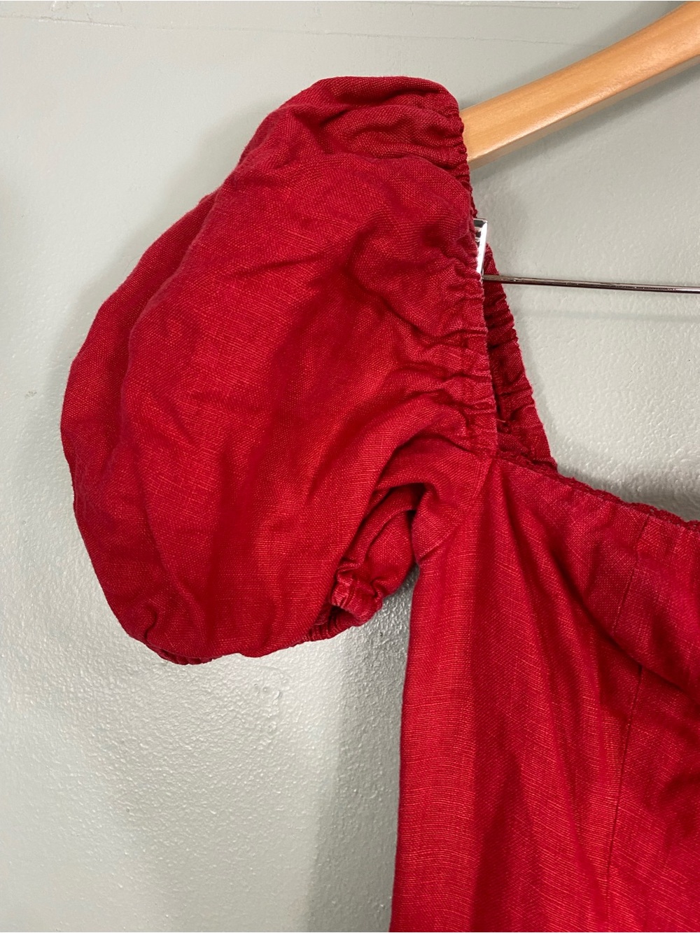 Reformation Marella Linen Dress Midi Red Size 2 - Picture 6 of 13